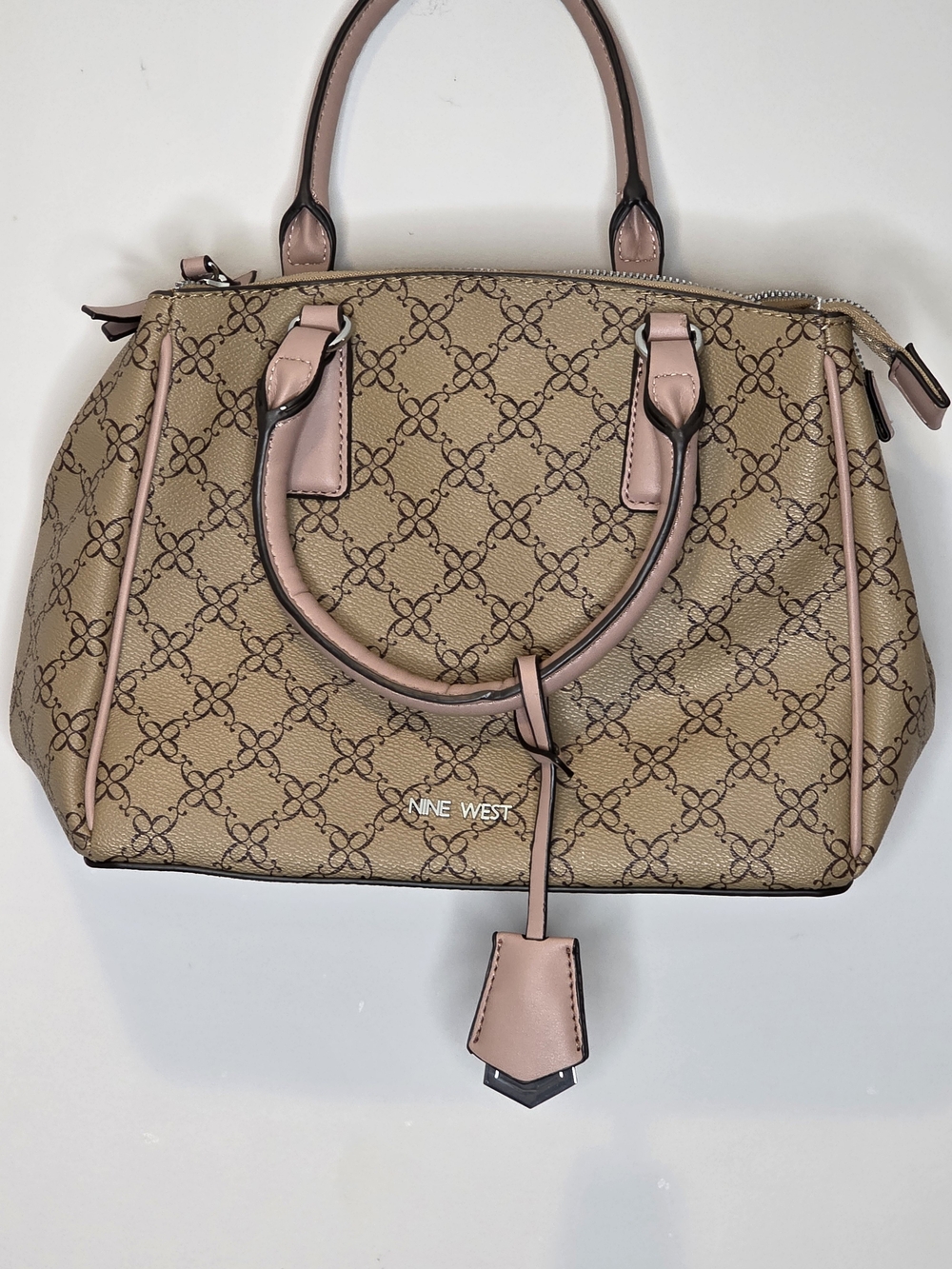 Nine West Beige & Pink Signature Satchel